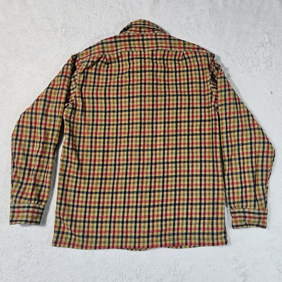 Pendleton Woolen Mills M Wool Yellow Plaid Shirt - Picture 6 of 10